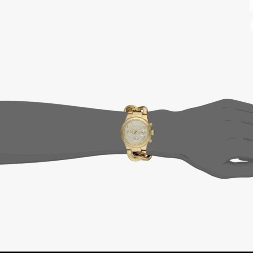 Michael Kors MK3131 Runway Twist gold chronograph bracelet watch